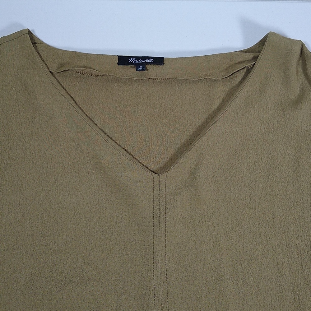 Madewell Novel Shift Dress Olive Green M - Picture 6 of 11